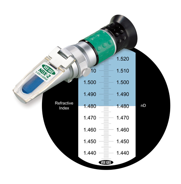 VEEGEE Refractometers Handheld Analog NDX-2 nD 1.425-1.520 43055