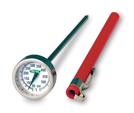 VEEGEE Case of Dial Thermometer1 Inch Dia Bi-Metal Stem 50deg to 550degF 81550