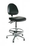 Bevco 9000 Series Integra - ECR Upholstered Vinyl Chair, ESD/Cleanroom Class 10, Large Back, Manual Back Adj., 5-Star Polished Aluminum Base, 20 #9550LE1