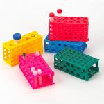 TUFFBLOK Tube Rack, 4-Way, PP, Link Together, Assorted Colors, 5/Pack 456940AST