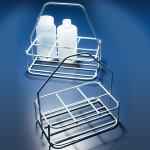 Bottle carrier w/handle, steel, 6-place, 74mm diameter bottles BGS042