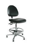 Bevco 9000 Series Integra - CR Upholstered Vinyl Chair, Cleanroom Class 10000, Large Back, Articulating Seat & Back Tilt, 5-Star Polished Aluminum Base, 20 #9351LC4
