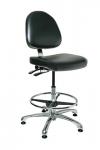 Bevco 9000 Series Integra - CR Upholstered Vinyl Chair, Cleanroom Class 1000, Large Back, Articulating Seat & Back Tilt, 5-Star Polished Aluminum Base, 20 #9551LC3