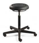 ErgoLux Jr Backless Stool, Soft Polyurethane Seat, 5-Star Black Nylon Base, Dual-Wheel Hard Floor Casters #J3000