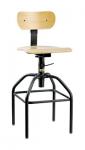 Bevco 1000 Series Maple Plywood Chair, Swivel II, 4-legged Square Black Tubular Steel Base w/Welded Footring #1602