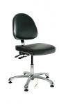 Bevco 9000 Series Integra - ECR Upholstered Vinyl Chair, ESD/Cleanroom Class 10, Medium Back, Independent Seat & Back Tilt, 5-Star Polished Aluminum Base, Mushroom Glides #9052ME1