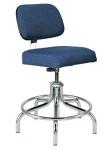 Bevco 2000 Series Evanston - E Upholstered ESD Fabric Chair, Adjustable Back, 5-Legged Tubular Steel Base w/Welded Footring, ESD Chrome Glides #2200/5E