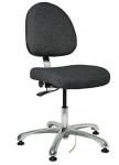 Bevco 9000 Series Integra - E Upholstered ESD Chair, Medium Back, Articulating Seat & Back Tilt, 5-Star Polished Aluminum Base, ESD Mushroom Glides #9051M-E