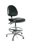 Bevco 9000 Series Integra - E Upholstered ESD Chair, Large Back, Manual Back Adj., 5-Star Polished Aluminum Base, 20 #9550L-E