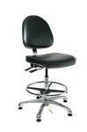 Bevco 9000 Series Integra - ECR Upholstered Vinyl Chair, ESD/Cleanroom Class 10, Large Back, Articulating Seat & Back Tilt, 5-Star Polished Aluminum Base, 20 #9351LE1