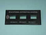 DEMONSTRATION DIFFRACTION GRATING, 20MM X 10MM, GRATING 100, 300, AND 600 LINES   MLS - DFG003