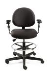 Lexington, Upholstered Fabric Chair, 5-Star Black Nylon Base, 18In. Adj. Chrome Footring, Mushroom Glides #V4307MG