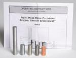 EQUAL MASS METAL CYLINDERS, SET OF 5, ALUMINUM, ZINC, TIN, STELL, & COPPER Model #SGMC05