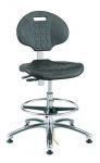 Bevco 7000 CR Silver Series Everlast - CR Polyurethane Chair, Cleanroom Class 10,  Independent Seat & Back Tilt, 5-Star Polished Aluminum Base, 18 #7552C1