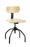 Bevco 1000 Series Maple Plywood Chair, Swivel I, 4-legged Square Black Tubular Steel Base #1201