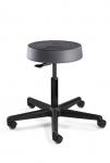 ErgoLux Stool w/Backrest, Soft Polyurethane Seat, 5-Star Black Nylon Base, Dual-Wheel Hard Floor Casters #S3000R
