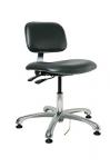Bevco 4000 ECR Series Westmound - ECR Upholstered Vinyl Chair, ESD/Cleanroom Class 100, Articulating Seat & Back Tilt, 5-Star  Polished Aluminum Base, Mushroom Glides #4051E2