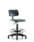 Core Polyurethane Chair - High Bench Height with Chrome Foot Ring & Stationary Glides BPHBCH-RG-CF-RG