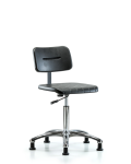 Core Polyurethane Chair Chrome - Medium Bench Height with Chrome Foot Ring & Stationary Glides BPMBCH-CR-CF-RG