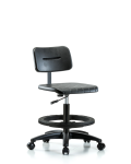 Core Polyurethane Chair - Medium Bench Height with Black Foot Ring & Casters BPMBCH-RG-BF-RC