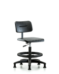 Core Polyurethane Chair - Medium Bench Height with Black Foot Ring & Stationary Glides BPMBCH-RG-BF-RG