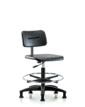 Core Polyurethane Chair - Medium Bench Height with Chrome Foot Ring & Stationary Glides BPMBCH-RG-CF-RG