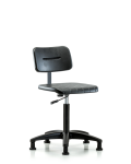 Core Polyurethane Chair - Medium Bench Height with Chrome Foot Ring & Stationary Glides BPMBCH-RG-NF-RG