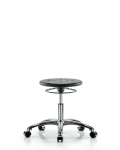 Class 10 Huron Polyurethane Clean Room Stool - Desk Height with Casters in Black Polyurethane CLR-IPDHSO-CR-CC-BLK
