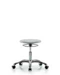 Class 10 Huron Polyurethane Clean Room Stool - Desk Height with Casters in Gray Polyurethane CLR-IPDHSO-CR-CC-GRY