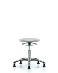 Class 10 Huron Polyurethane Clean Room Stool - Desk Height with Stationary Glides in Gray Polyurethane CLR-IPDHSO-CR-RG-GRY