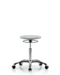 Class 10 Huron Polyurethane Clean Room Stool - Medium Bench Height with Casters in Gray Polyurethane CLR-IPMBSO-CR-NF-CC-GRY