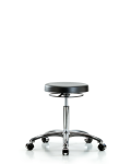 Class 10 Polyurethane Clean Room Stool  - Medium Bench Height with Casters CLR-PMBSO-CR-NF-CC