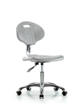 Class 10 Erie Polyurethane Clean Room Chair - Desk Height with Casters in Gray Polyurethane CLR-TPDHCH-CR-A0-CC-GRY