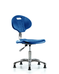 Class 10 Erie Polyurethane Clean Room Chair - Desk Height with Stationary Glides in Blue Polyurethane CLR-TPDHCH-CR-A0-RG-BLU