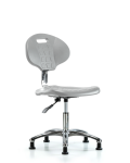 Class 10 Erie Polyurethane Clean Room Chair - Desk Height with Stationary Glides in Gray Polyurethane CLR-TPDHCH-CR-A0-RG-GRY