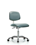 Class 10 Clean Room Vinyl Chair Chrome - Desk Height with Casters in Storm Supernova Vinyl CLR-VDHCH-CR-CC-8822