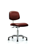 Class 10 Clean Room Vinyl Chair Chrome - Desk Height with Stationary Glides in Borscht Supernova Vinyl CLR-VDHCH-CR-RG-8815