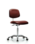 Class 10 Clean Room Vinyl Chair Chrome - Medium Bench Height with Casters in Borscht Supernova Vinyl CLR-VMBCH-CR-NF-CC-8815
