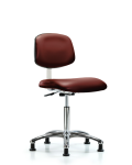 Class 10 Clean Room Vinyl Chair Chrome - Medium Bench Height with Stationary Glides in Borscht Supernova Vinyl CLR-VMBCH-CR-NF-RG-8815