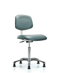 Class 10 Clean Room Vinyl Chair Chrome - Medium Bench Height with Stationary Glides in Storm Supernova Vinyl CLR-VMBCH-CR-NF-RG-8822
