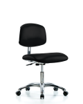 Class 10 Clean Room/ESD Vinyl Chair - Desk Height with ESD Casters in ESD Black Vinyl ECR-VDHCH-CR-EC-ESDBLK