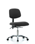 Fabric ESD Chair - Desk Height with ESD Casters in ESD Black Fabric ESD-FDHCH-CR-T0-A0-EC-ESDBLK