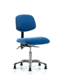 Fabric ESD Chair - Desk Height with ESD Stationary Glides in ESD Blue Fabric ESD-FDHCH-CR-T0-A0-EG-ESDBLU