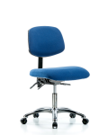 Fabric ESD Chair - Desk Height with Seat Tilt & ESD Casters in ESD Blue Fabric ESD-FDHCH-CR-T1-A0-EC-ESDBLU