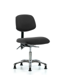 Fabric ESD Chair - Desk Height with Seat Tilt & ESD Stationary Glides in ESD Black Fabric ESD-FDHCH-CR-T1-A0-EG-ESDBLK