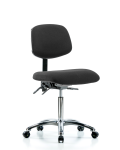 Fabric ESD Chair - Medium Bench Height with Seat Tilt & ESD Casters in ESD Black Fabric ESD-FMBCH-CR-T1-A0-NF-EC-ESDBLK