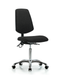 Fabric ESD Chair - Medium Bench Height with Medium Back & ESD Casters in ESD Black Fabric ESD-FMBCH-MB-CR-T0-A0-NF-EC-ESDBLK