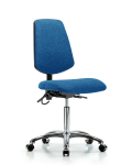 Fabric ESD Chair - Medium Bench Height with Medium Back & ESD Casters in ESD Blue Fabric ESD-FMBCH-MB-CR-T0-A0-NF-EC-ESDBLU