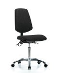 Fabric ESD Chair - Medium Bench Height with Medium Back, Seat Tilt, & ESD Casters in ESD Black Fabric ESD-FMBCH-MB-CR-T1-A0-NF-EC-ESDBLK