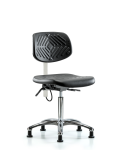 Polyurethane ESD Chair - Medium Bench Height with Seat Tilt & ESD Stationary Glides ESD-PMBCH-CR-T1-A0-NF-EG